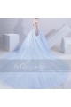 Gorgeous Ball Gown Turquoise Bridal Gown With Cap Sleeve - Ref M388 - 04