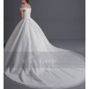 Off-The-Shoulder Lace Ball Gown Wedding Dress - Ref M370 - 03