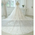 Ball-Gown Scoop Neck Tulle Lace Vintage Wedding Dress With Illusion Sleeve - Ref M383 - 03