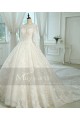 Ball-Gown Scoop Neck Tulle Lace Vintage Wedding Dress With Illusion Sleeve - Ref M383 - 05