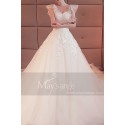 Cap Sleeve Tulle Affordable Wedding Dress - Ref M392 - 02