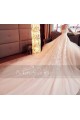 robe mariage blanche manche courte voile douce dentelle et strass - Ref M392 - 03