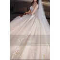 Tulle Champagne Bridal Gown With Long Train - Ref M375 - 02