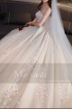 Tulle Champagne Bridal Gown With Long Train - Ref M375 - 02