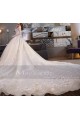 Tulle Champagne Bridal Gown With Long Train - Ref M375 - 03