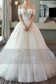 Off-The-Shoulder Tulle Princess Wedding Dress With Long Train - Ref M380 - 03