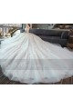 Off-The-Shoulder Tulle Princess Wedding Dress With Long Train - Ref M380 - 04