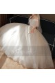 Ivory Off-The-Shoulder Ball-Gown Wedding Dress Short Sleeves With Ruffles - Ref M389 - 03