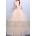 robe chic pour mariage couleur champagne pale nœud au dos - Ref M374 - 02