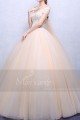 Strapless Tulle Champagne Wedding Dress With Lace Bodice - Ref M374 - 03