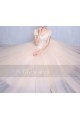 Strapless Tulle Champagne Wedding Dress With Lace Bodice - Ref M374 - 04