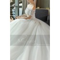 Cathedral Train Off-The-Shoulder Tulle And Lace Ball-Gown Wedding Dress - Ref M381 - 02