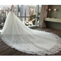 robe de mariée bustier en dentelles avec une grande traîne élégante - Ref M381 - 03