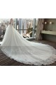 Cathedral Train Off-The-Shoulder Tulle And Lace Ball-Gown Wedding Dress - Ref M381 - 03