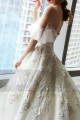 robe de mariée dentelle avec bretelles tombantes bustier - Ref M372 - 05