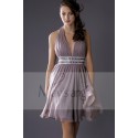 Steel Grey V-Neck Homecoming Dress With Shiny Belt - Ref C125 - 03