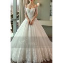 Luxurious Strapless Beaded Lace Wedding Dress With Long Train - Ref M390 - 04