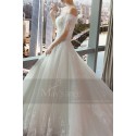 Luxurious Strapless Beaded Lace Wedding Dress With Long Train - Ref M390 - 05