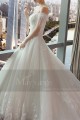 Luxurious Strapless Beaded Lace Wedding Dress With Long Train - Ref M390 - 05