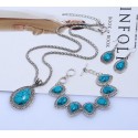 Adjustable blue lake vintage necklace - Ref F002 - 02