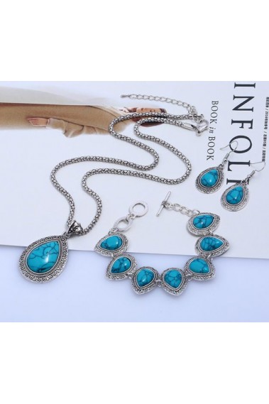 Adjustable blue lake vintage necklace - F002 #1