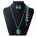 Adjustable blue lake vintage necklace - Ref F002 - 03