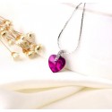 Collier fantaisie pierre fuchsia rose - Ref F006 - 02