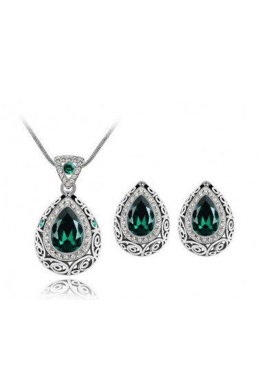 Beautiful fancy green stone necklace - F012 #1