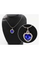 Blue sapphire pendant sparkling heart - Ref F052 - 02