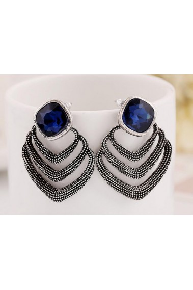 Cute sapphire blue earrings for women - B009 #1