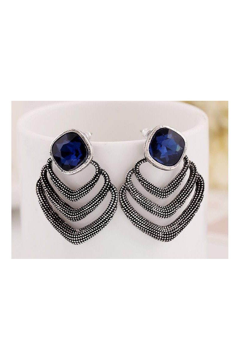 Bijou oreille femme bleu chic - Ref B009 - 01