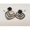 Cute sapphire blue earrings for women - Ref B009 - 04