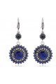 Crochet pendant blue bohemian earrings - Ref B010 - 02
