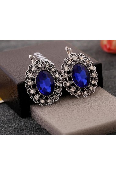 Boucle d'oreilles bleu saphir - B049 #1