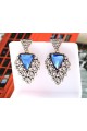 Blue triangle crystal fancy earrings - Ref B053 - 03