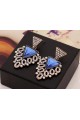 Blue triangle crystal fancy earrings - Ref B053 - 04