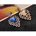 Blue triangle crystal fancy earrings - Ref B053 - 05