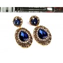 Boucles d'oreilles bleu saphir - Ref B054 - 02