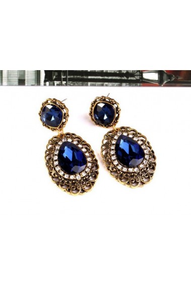 Boucles d'oreilles bleu saphir - B054 #1