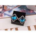 Blue lake stone diamond stud earrings - Ref B055 - 02
