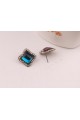 Blue lake stone diamond stud earrings - Ref B055 - 03