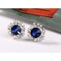 Sparkling blue sapphire stud earrings - Ref B057 - 02