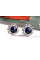 Boucles oreilles bleue saphir - Ref B057 - 03