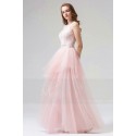 robe de bal rose chic dentelle pour mariage soiree pas cher deux pieces - Ref L815 - 02