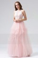 robe de bal rose chic dentelle pour mariage soiree pas cher deux pieces - Ref L815 - 03