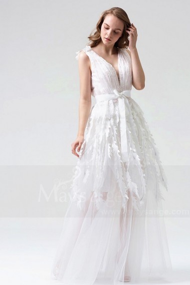 robes de soirée long blanc - L812 #1
