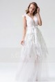 WHITE DRESS FOR AN ENGAGEMENT PARTY V LACE NECKLINE - Ref L812 - 03