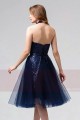 robe de cocktail bleu marine habillée pailletés pour mariage - Ref C860 - 03