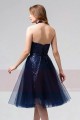 Sequin Navy Blue Short Backless Dress - Ref C860 - 03