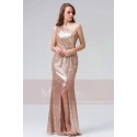 robe ceremonie champagne pour mariage soirée bretelle asymétrique Maysange - Ref L827 - 03